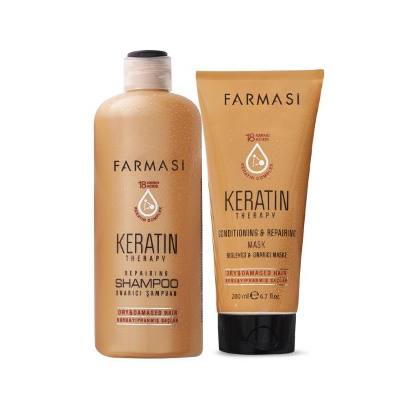 Farmasi | Keratin hair shampoo 360ml + keratin hair mask 200ml