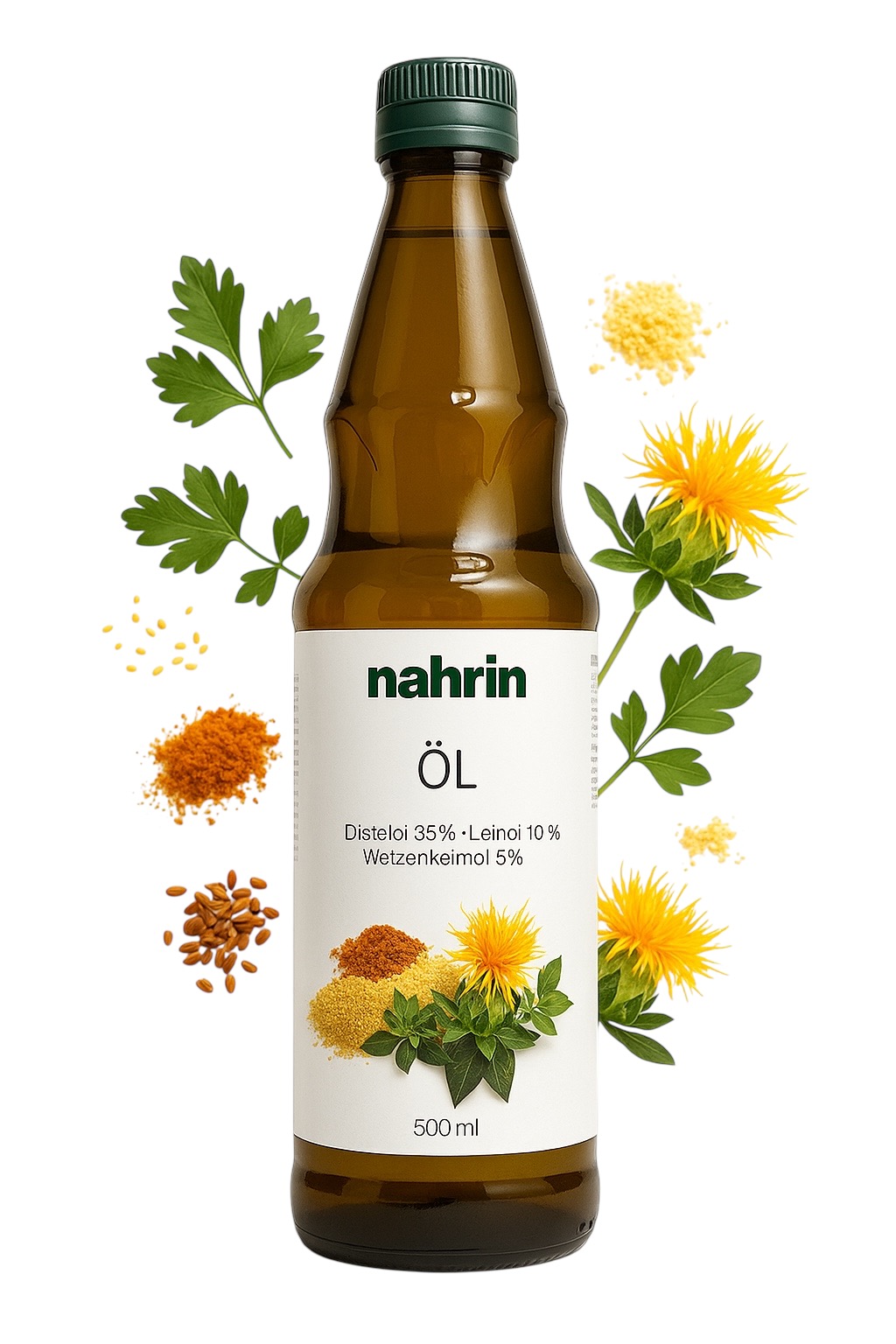 Nahrin Bodlákový olej se lnem a pšeničnými klíčky 500ml